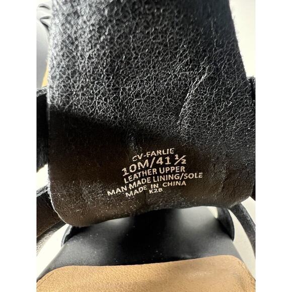 Crown Vintage Farlie Block Heel Sandal Leather Black Women’s Size 10 - Picture 8 of 8